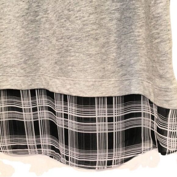 INC International Concepts Gray Sleeveless Top Plaid Hem Women's Large L NEW - Picture 5 of 7